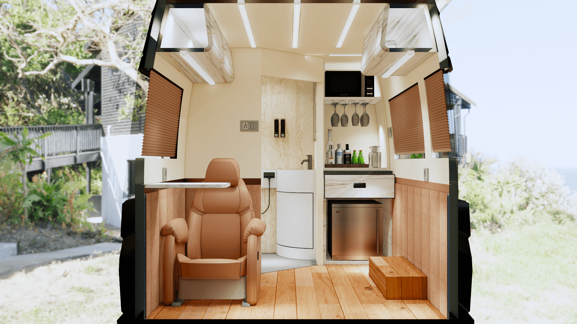 Luxury van amenities suite