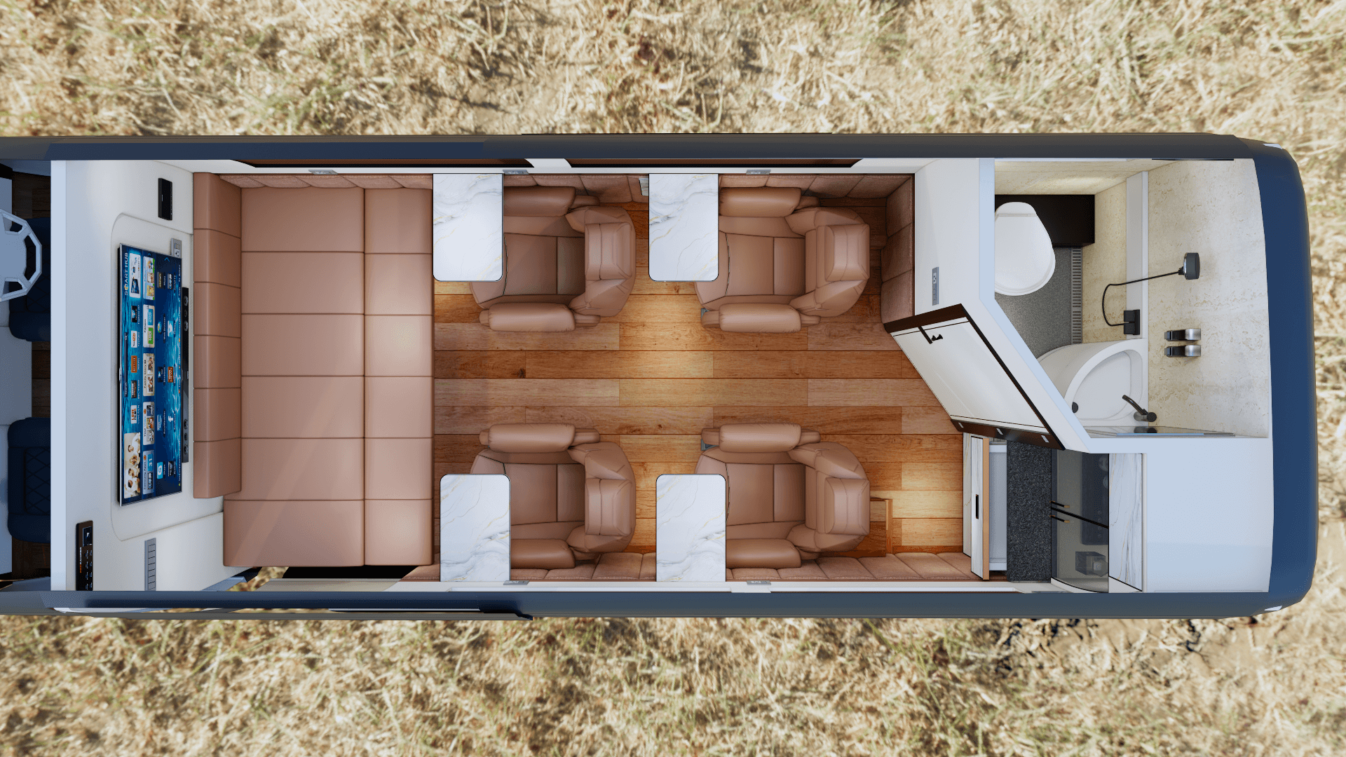 Luxury van seating configuration