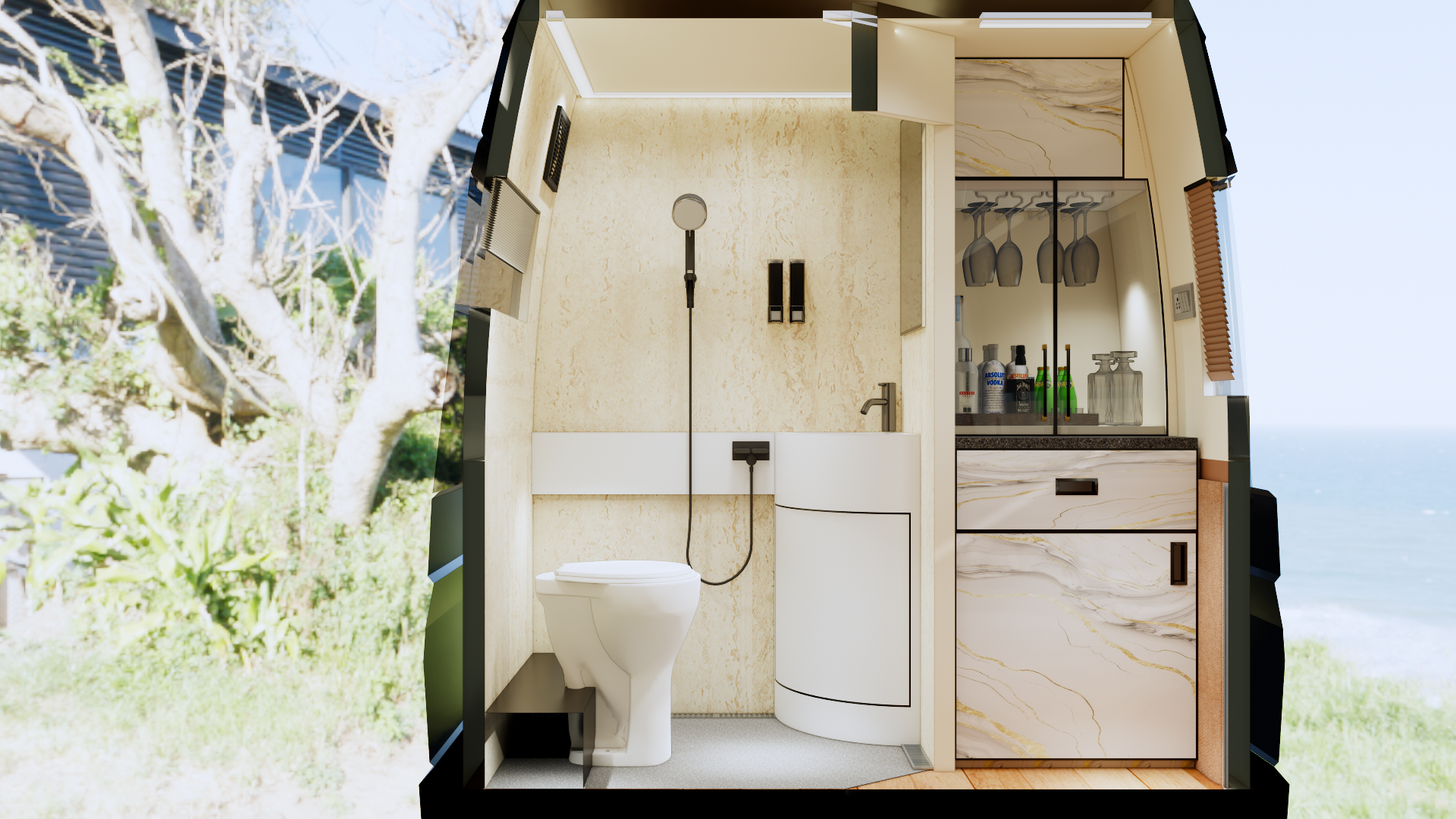 Private Lavatory and Shower